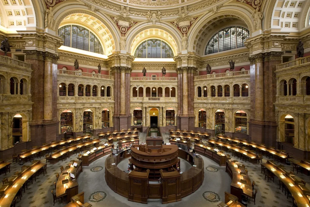 State by State: The Quiet Public Spending Powered by Powerball Tickets Readers at long tables inside a grand public library reading room